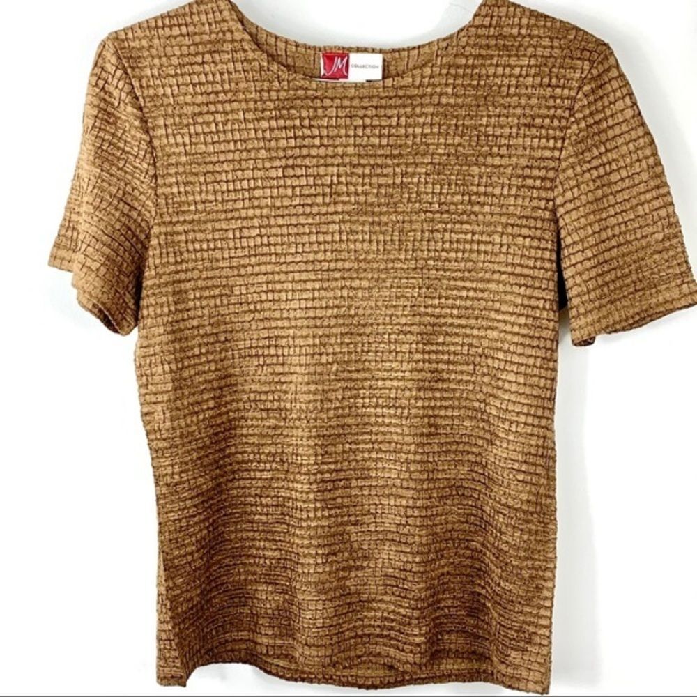 JM Collection Gold Puckered Top‎